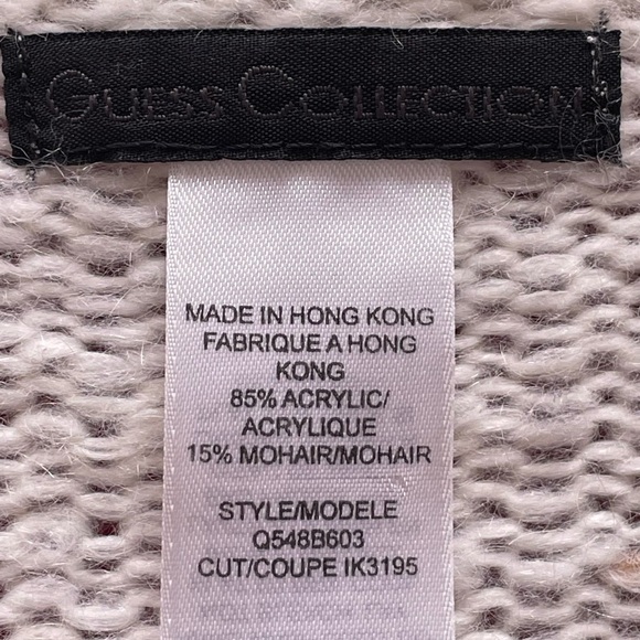 Guess Collection Women's Super Long Sleeve Knit Ivory One Button Cardigan Sz: L - Picture 4 of 8